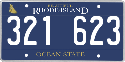 RI license plate 321623