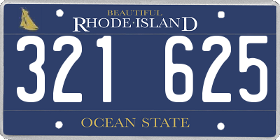 RI license plate 321625