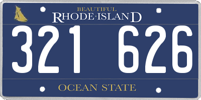 RI license plate 321626