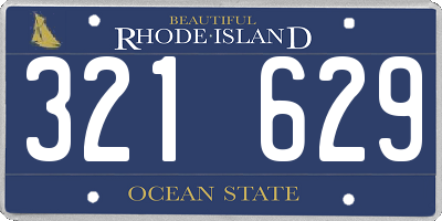 RI license plate 321629
