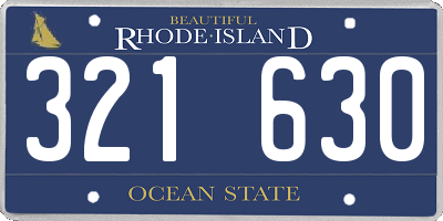 RI license plate 321630