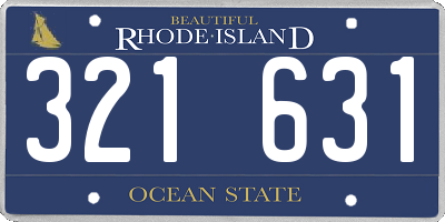 RI license plate 321631