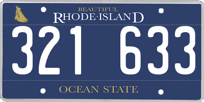 RI license plate 321633