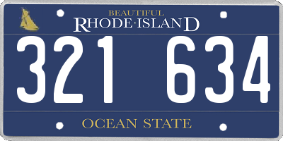 RI license plate 321634