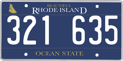 RI license plate 321635