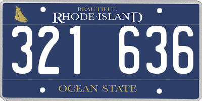 RI license plate 321636