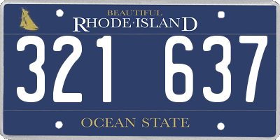 RI license plate 321637