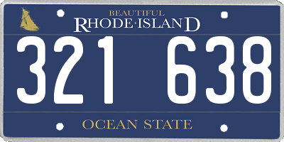 RI license plate 321638