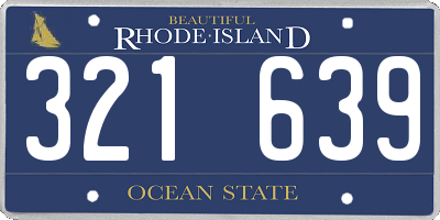 RI license plate 321639