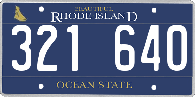 RI license plate 321640