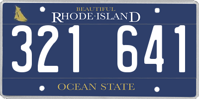 RI license plate 321641