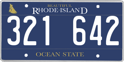 RI license plate 321642