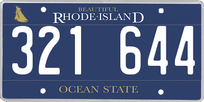 RI license plate 321644