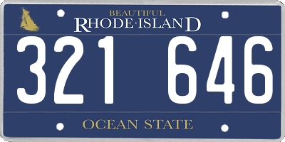 RI license plate 321646