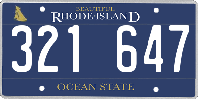 RI license plate 321647