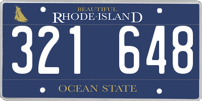 RI license plate 321648