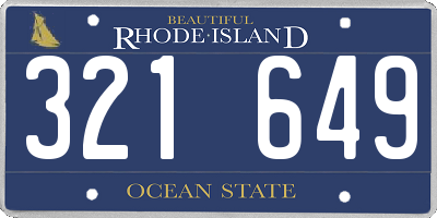 RI license plate 321649