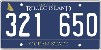 RI license plate 321650