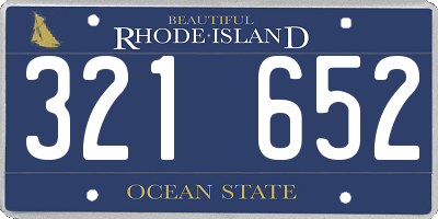 RI license plate 321652