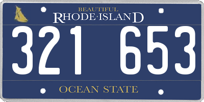 RI license plate 321653