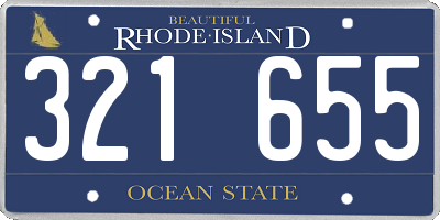 RI license plate 321655