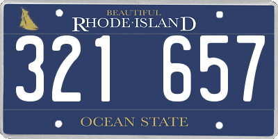 RI license plate 321657
