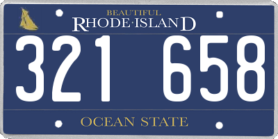 RI license plate 321658