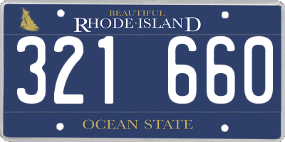 RI license plate 321660