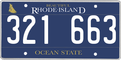 RI license plate 321663