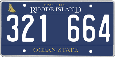RI license plate 321664