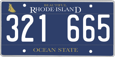 RI license plate 321665
