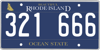 RI license plate 321666
