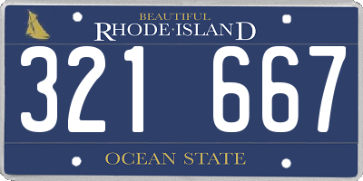 RI license plate 321667