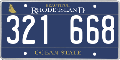 RI license plate 321668