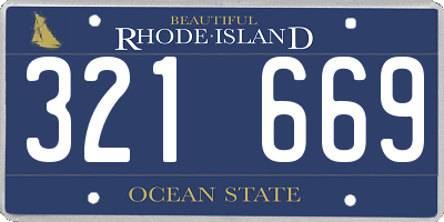 RI license plate 321669