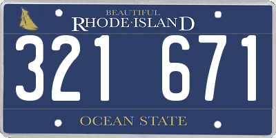 RI license plate 321671
