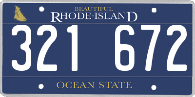 RI license plate 321672