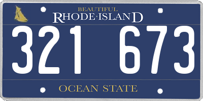 RI license plate 321673