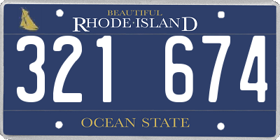 RI license plate 321674