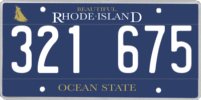 RI license plate 321675
