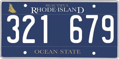 RI license plate 321679