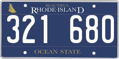 RI license plate 321680