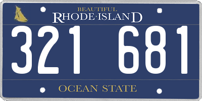 RI license plate 321681