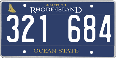 RI license plate 321684