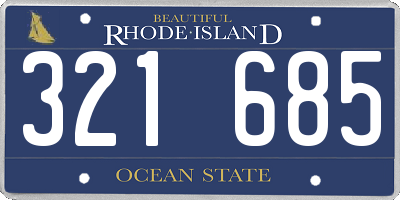 RI license plate 321685