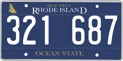 RI license plate 321687