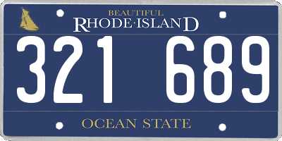RI license plate 321689