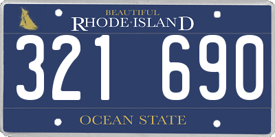 RI license plate 321690