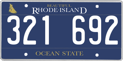 RI license plate 321692