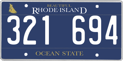 RI license plate 321694